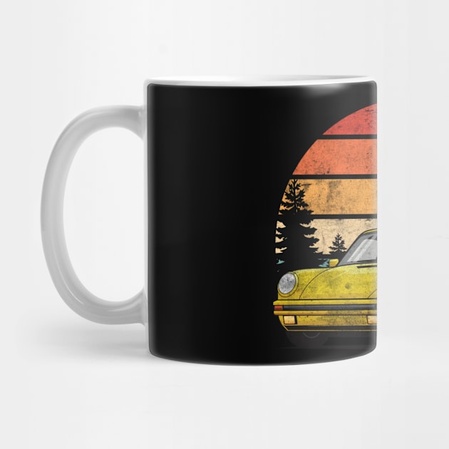 Retro Sunset 911 964 Oldtimer Car by Automotive Apparel & Accessoires